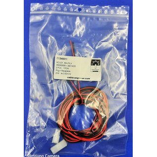 Molex Complete set met Molex Mini-Fit Jr. Plug & Receptacle 2Pos. (1-Rij) + 4x 2m. 0,50mm2 kabel en contacten (pre-crimped)