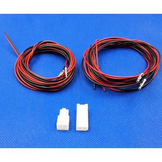 Molex Complete set met Molex Mini-Fit Jr. Plug & Receptacle 2Pos. (1-Rij) + 4x 2m. 0,50mm2 kabel en contacten (pre-crimped)