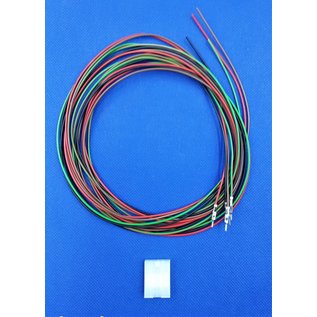 Molex Complete set met Molex Mini-Fit Jr. Plug Housing (1-Rij) 4Pos. + 4x 2m. 0,50mm2 kabel met contacten