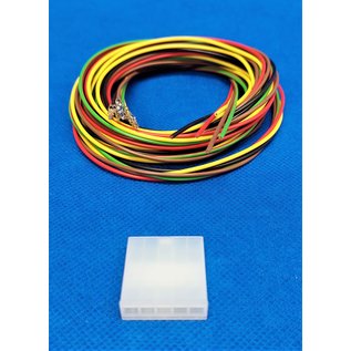 Molex Complete set met Molex Mini-Fit Jr. Plug enkele-rij 5Pos. + 5x 2m. 0,50mm2 kabel met contacten (pre-crimped)