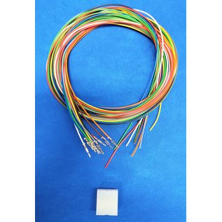 Molex Complete set met Molex MiniFit Jr. Plug connector 10Pos. (2-Rij) + 10x 2m. 0,50mm2 kabel  met contacten (pre-crimped)