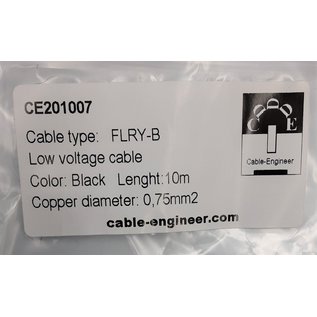 Cable-Engineer FLRY-B kabel 0,75mm2 - flexibele voertuigkabel - 10 meter Kleur Zwart