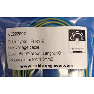 Cable-Engineer FLRY-B kabel 1,5mm2 - flexibele voertuigkabel - 10 meter Kleur Blauw/Geel