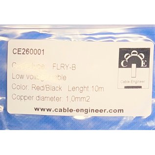 Cable-Engineer FLRY-B kabel 1,0mm2 - flexibele voertuigkabel - 10 meter Kleur Rood/Zwart