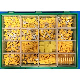 Cable-Engineer Kit "Big Yellow" 852 Gele kabelschoenen in 16 verschillende soorten voor draden van 4,0 t/m 6,0 mm2