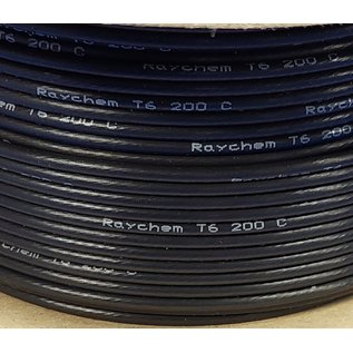 TE Connectivity ETFE Kabel van TE: Raychem T6 200°C: 2,5 mm2 - Zwart - 50 meter op rol