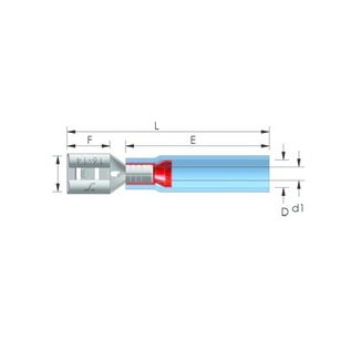 Cable-Engineer 40 waterdichte krimpkous Vlakstekers + hulzen kabelschoenen 6,3 x 0,8 mm - man+vrouw  -  voor draden van 0,5 - 1,5mm2