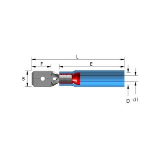 Cable-Engineer 40 waterdichte krimpkous Vlakstekers + hulzen kabelschoenen 6,3 x 0,8 mm - man+vrouw  -  voor draden van 0,5 - 1,5mm2