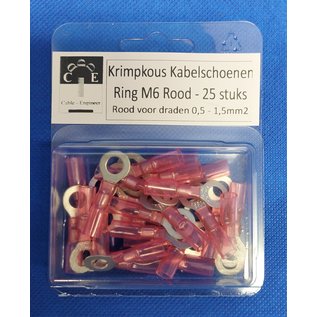 Cable-Engineer 25 waterdichte krimpkous Ring M6  kabelschoenen - voor draden van 0,5 - 1,5mm2