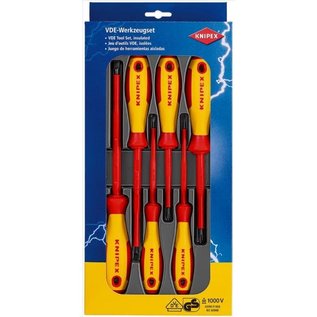 KNIPEX 6-delige KNIPEX VDE Schroevendraaier-set met 2x kruis (Ph) en 4x Sleuf schroevendraaier 00 20 12 V01