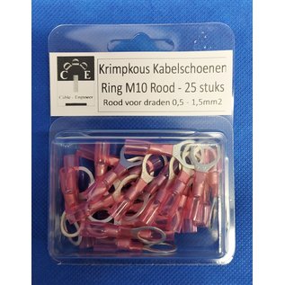 Cable-Engineer 25 waterdichte krimpkous Ring M10  kabelschoenen - voor draden van 0,5 - 1,5mm2