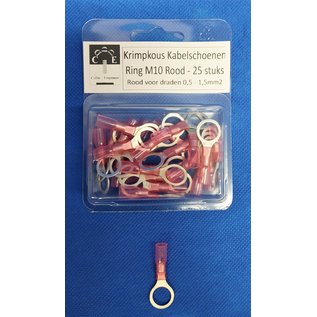 Cable-Engineer 25 waterdichte krimpkous Ring M10  kabelschoenen - voor draden van 0,5 - 1,5mm2