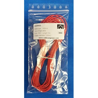 Cable-Engineer H05V-K montagesnoer van 0,50 mm2 in de kleur Rood  - 10 meter