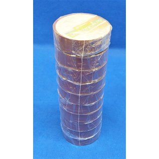 10 Rollen bruine isolatie of PVC tape van 15mm breed en 10meter lang