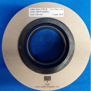Cable-Engineer FLRY-B kabel 0,50mm2 - flexibele voertuigkabel op rol met 50 meter in de kleur Groen  / Wit