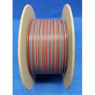 Cable-Engineer FLRY-B kabel 0,75mm - flexibele voertuigkabel  op rol met 50meter - Kleur Rood/Grijs