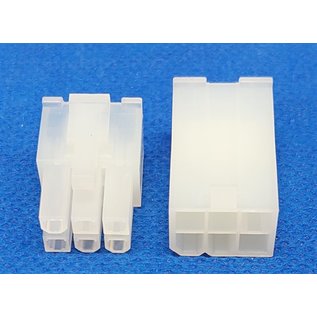 Molex Complete set met Molex MiniFit Jr. Plug & Receptacle 6-Pos. (2-Rij) + 12x 2m. 0,50mm2 kabel en contacten