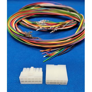 Molex Complete set met Molex Mini-Fit Jr. Plug & Receptacle 12-Pos. (2-Rij) + 24x 2m. 0,50mm2 kabel en contacten