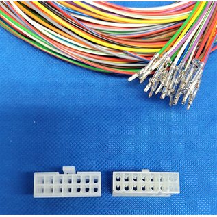 Molex Complete set met Molex MiniFit Jr. Plug & Receptacle 14-Pos. (2-Rij) + 28x 2m. 0,50mm2 kabel en contacten