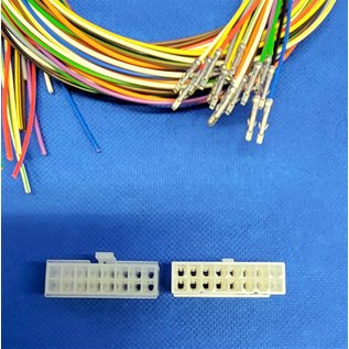 Molex Complete set met Molex MiniFit Jr. Plug & Receptacle 16-Pos. (2-Rij) + 32x 2m. 0,50mm2 kabel en contacten