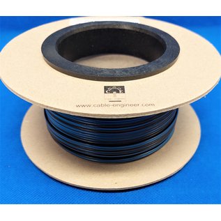 Cable-Engineer FLRY-B kabel 1,0mm2  voertuigsnoer  op rol met 50 meter in de kleur Zwart / Blauw