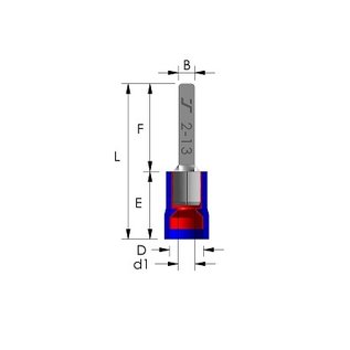 Cable-Engineer Platte Pensteker of blade terminal -18 mm Blauw voor draden van 1,5 - 2,5 mm2 - 100 stuks