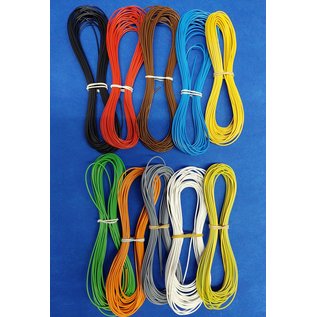 Cable-Engineer 10x 10m. FLRY-B 0,50mm2 voertuigsnoer in 10 verschillende kleuren