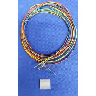 Molex Complete set met Molex Mini-Fit Jr. Plug enkele-rij 6Pos. + 6x 2m. 0,50mm2 kabel  met contacten (pre-crimped)