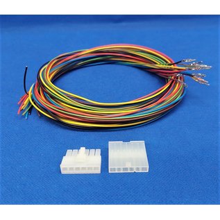 Molex Complete set met Molex Mini-Fit Jr. Plug & Receptacle 6Pos. (1-Rij) + 12x 2m. 0,50mm2 kabel en contacten (pre-crimped)