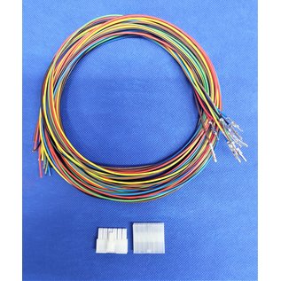 Molex Complete set met Molex Mini-Fit Jr. Plug & Receptacle 6Pos. (1-Rij) + 12x 2m. 0,50mm2 kabel en contacten (pre-crimped)