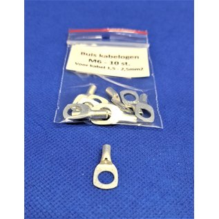 Cable-Engineer Buiskabelschoen / kabeloog M6 met inspectie-gat voor draden van 1,5 - 2,5mm2 - 10 stuks