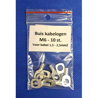 Cable-Engineer Buiskabelschoen / kabeloog M6 met inspectie-gat voor draden van 1,5 - 2,5mm2 - 10 stuks