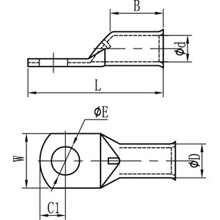 Cable-Engineer Buiskabelschoen / kabeloog M6 met inspectie-gat voor draden van 10,0mm2 (8AWG) - 10 stuks