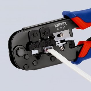 Knipex Knipex Krimp en strip tang voor modulaire Western stekkers RJ11/RJ12 en RJ45