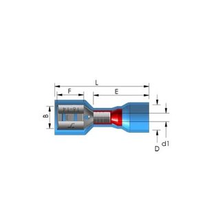 Cable-Engineer 25x waterdichte krimpkous Vlakstekerhulzen 4,8 x 0,8 mm -Blauw -  vol-geïsoleerd