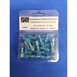 Cable-Engineer Vlakstekerhuls - vol-geïsol. - 4,8 x 0,8  - Blauw - 25st.