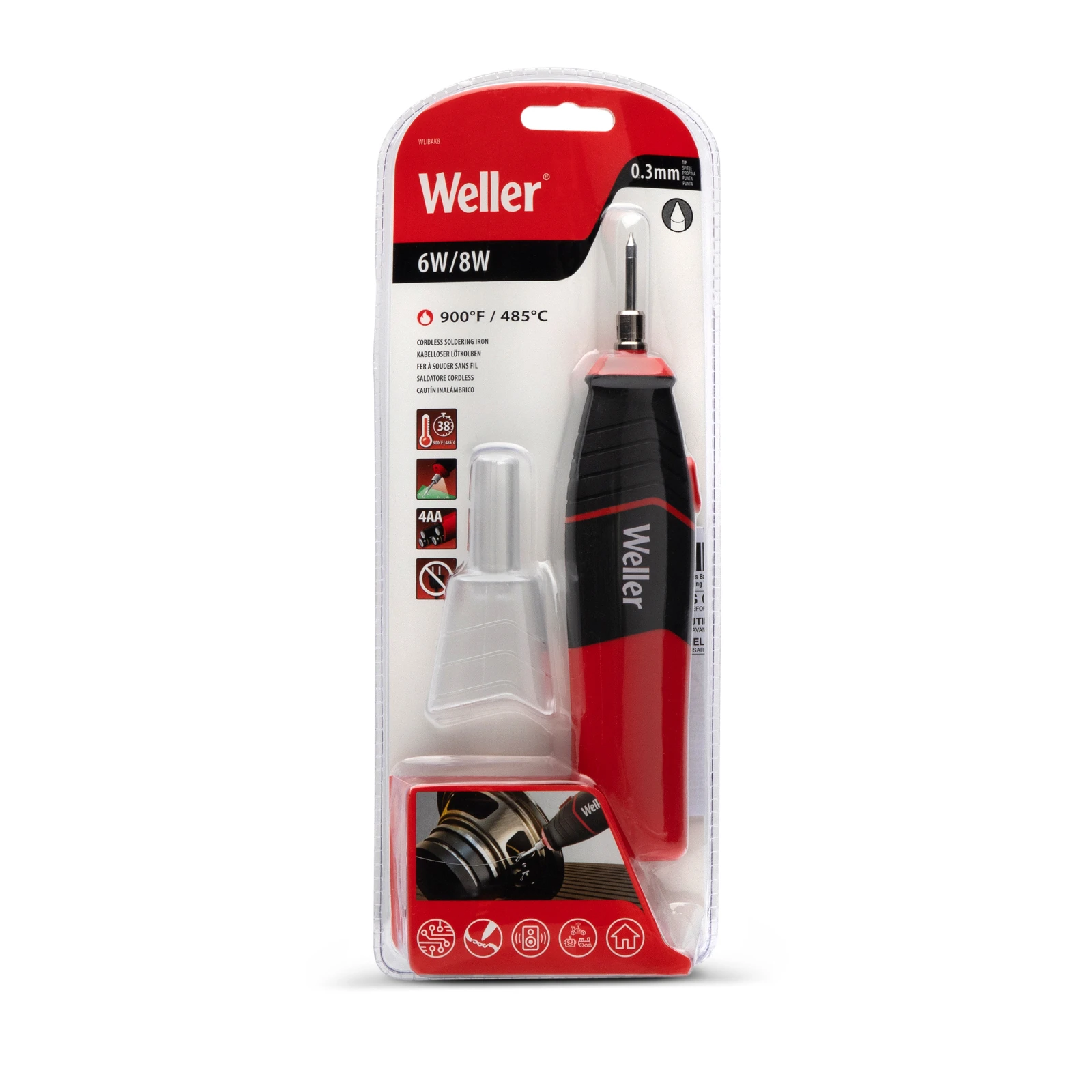 Weller WLIBAK8EU Batterij-Soldeerbout 8W - Draadloos Op AA Batterijen