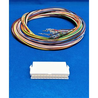 Molex Complete set met Molex MiniFit Jr. Plug connector 24Pos. (2-Rij) + 24 x 2m. 0,50mm2 kabel  met contacten (pre-crimped)