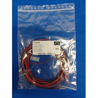 Molex Complete set met Molex MiniFit Jr. Plug & Receptacle 2Pos. (2-Rij) + 4x 2m. 0,50mm2 kabel en contacten