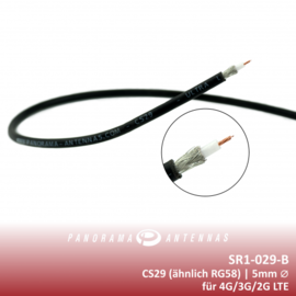 Panorama Antennas Coax kabel dubbel afgeschermd - 50Ω - SR1-029-B (CS29) - per 10m.