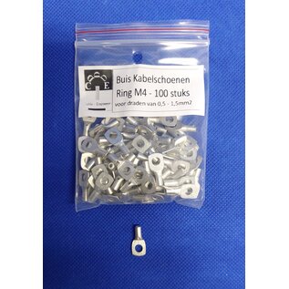 Cable-Engineer Buiskabelschoen / kabeloog M4 met inspectie-gat voor draden van 0,5 - 1,5mm2 - 100 stuks