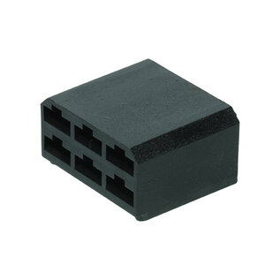 Cable-Engineer Multi-connector  voor vrouwelijke vlakstekerhuls - 6-pos. -  6,3 x 0,8mm -  Zwart