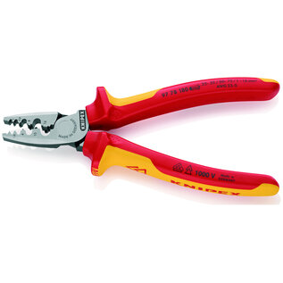 KNIPEX KNIPEX VDE 1000V.  krimptang adereindhulzen (DIN) 0,25 - 2,5mm2 - 97 68 145 A