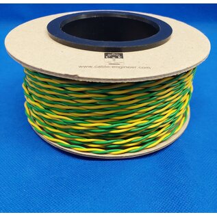 Cable-Engineer Twisted Pair 2x 0,75mm2  FLRY-B kabel 0,75mm2 - flexibele voertuigkabel - 50 meter op rol -  Kleur Geel/Groen