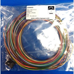 Molex Pre-crimped Molex MicroFit 3.0 set: 14-Pos. Receptacle Housing met 14x 2m. 0,35mm2 kabel met contacten gemonteerd