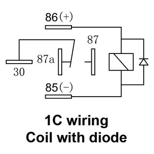 SIMA Auto Relais  5-Pins - 12V - 40A. - 1,6W  - Coil met diode - met beugel - WM620 12C D