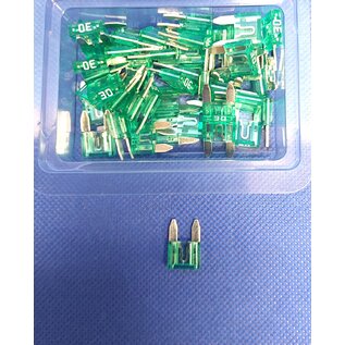 Cable-Engineer 30 Ampère Steekzekeringen  - MiniOTO  - Groen - 50 stuks