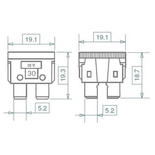 Cable-Engineer.com Steekzekeringen 35 Ampére - Max. 32 Volt - NormOTO - Groen -  35 stuks