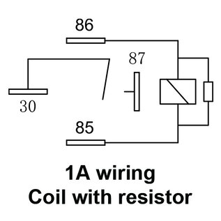 SIMA Auto Relais  4-Pins - 24V - 20A. - 1,6W  -  coil met resistor en bevestigingsbeugel - WM62024AR