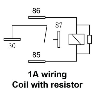 SIMA Auto Relais  4-Pins - 12V - 80A. - 1,6W  -  coil met resistor - met beugel - WM626H12AR